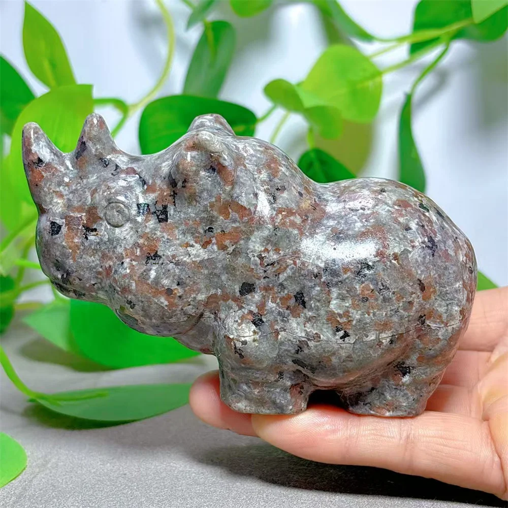 Yooperlite Rhinoceros Crystal Natural Stone Quartz Minerals Home Decoritems Reiki Gifts Energy Healing Lucky Auspicious Love