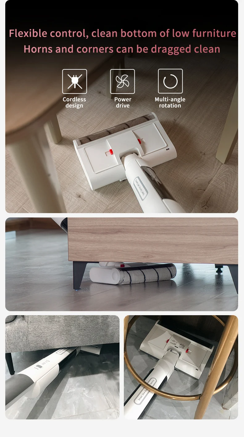 LANJI GL01 DC40W Беспроводная электрическая подметальная машина Ручная беспроводная электрическая швабра Тапочки Моющиеся для домашнего использования