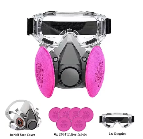 Mascarilla de Gas respirador 6200, media cara con filtro 2097, juego de gafas para pintura epoxi en polvo, vapor orgánico, formaldehído, soldadura, molienda