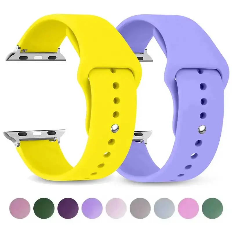 strap For Apple Watch band 45mm 44mm 49mm 40mm 41mm 38mm 42mm Silicone belt bracelet iWatch series se 9 8 7 6 5 3 ultra 2 band