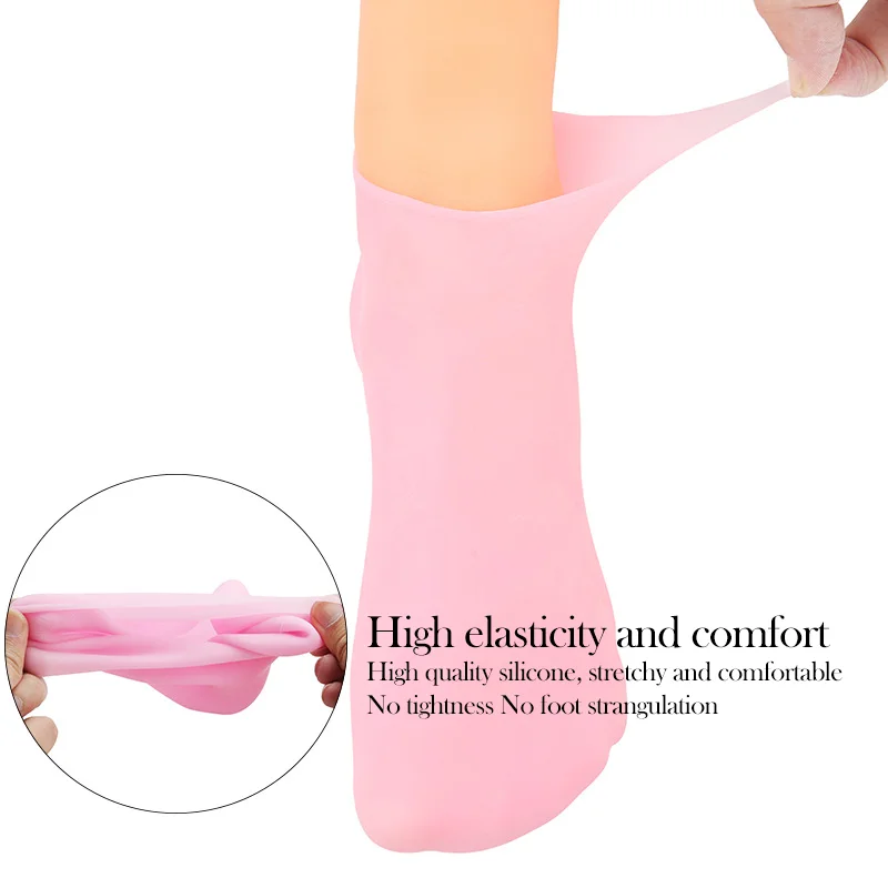 1Pairs Silicone Moisturizing Foot Socks Anti-Cracking Softening Callus Cuticle Foot Cover Foot Mask Massage Moisturizing Sock