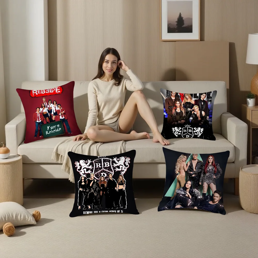 R-RBD Music Band Pillow Case Plush Fabric Soft Pillowcase Double Sided Print Sofa Cushion Cover Throw Pillow Cover