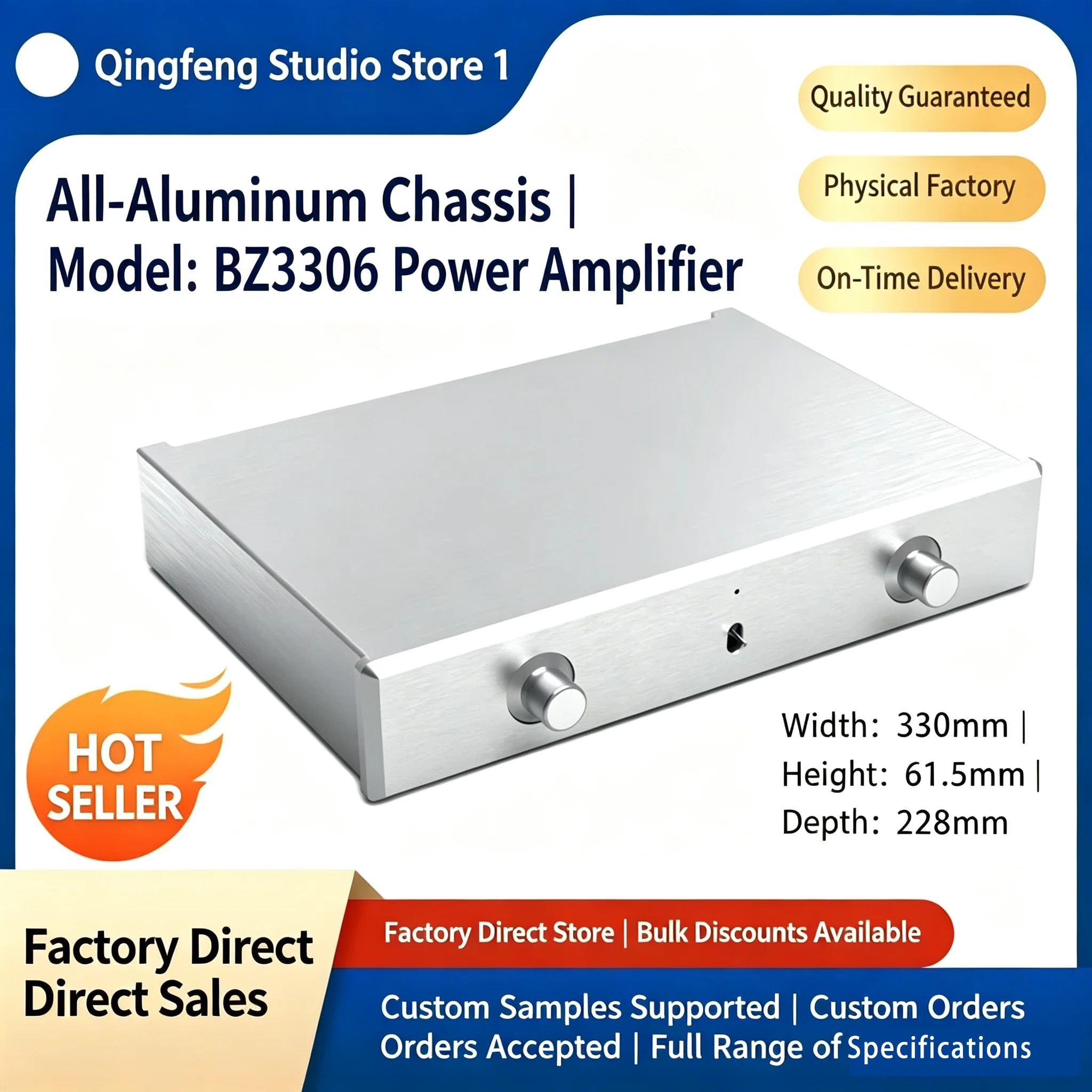qing-feng-preamp-headphone-amp-dac-decoder-high-precision-cnc-all-aluminum-case-bz3306-amplifier-case