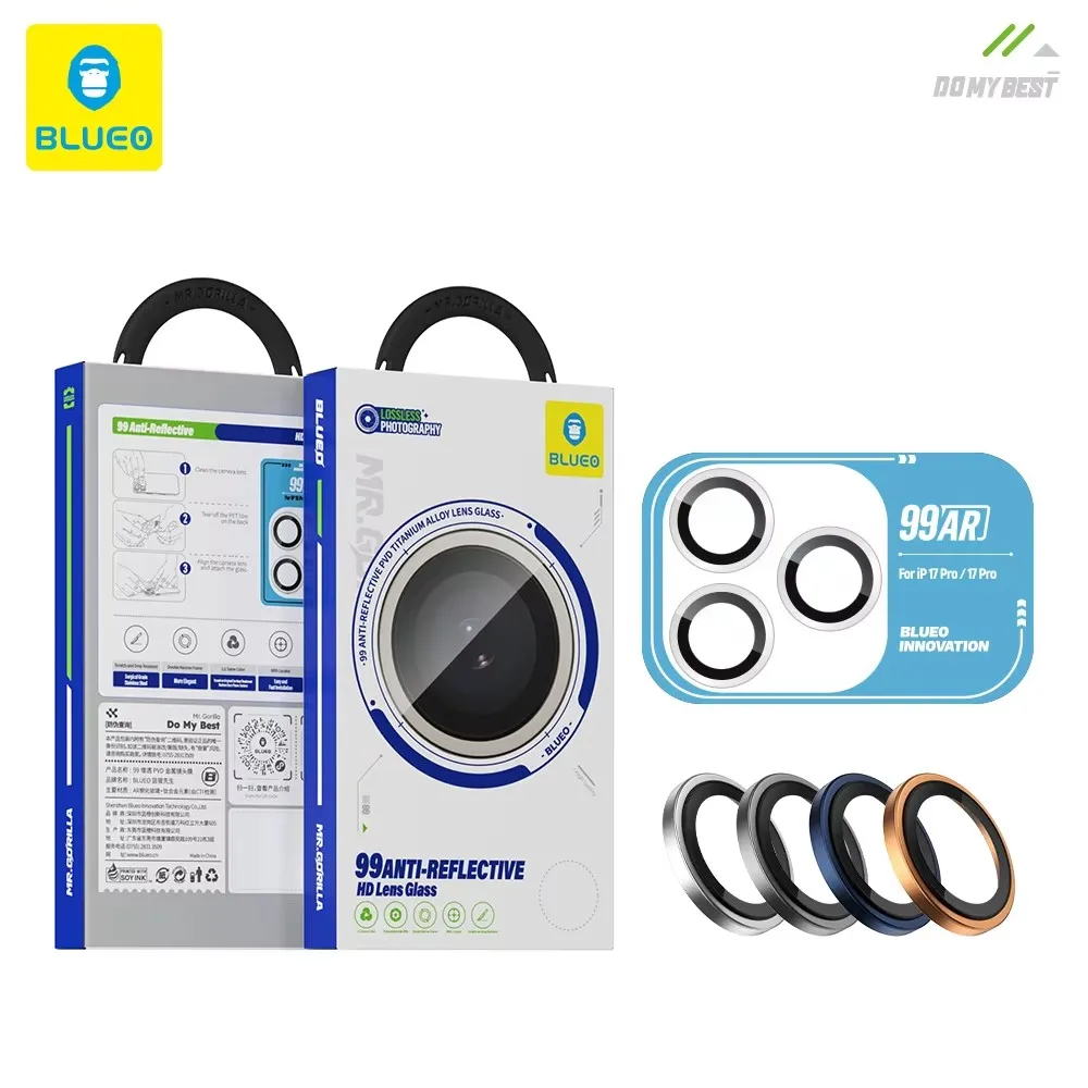 Blueo For iPhone 17 Pro Max Camera Lens Protector,99 ANTI-REFLECTIVE ALLOY LENS HD Glass Cover for iPhone 17 Pro Lens Protector