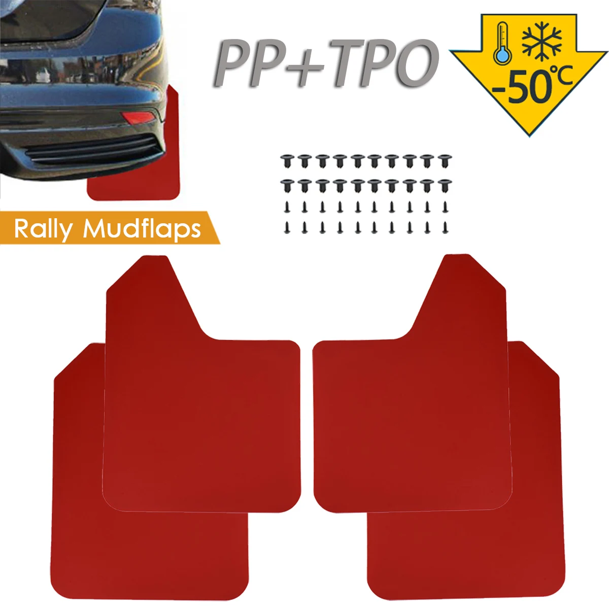 For Focus ST RS SE Mk2 MK3 Mk3.5 MK4 2 3 4 ST170 ST225 ST250 Set Red Mud Flaps Mudflaps Splash Guards Mudguards Fender Flares