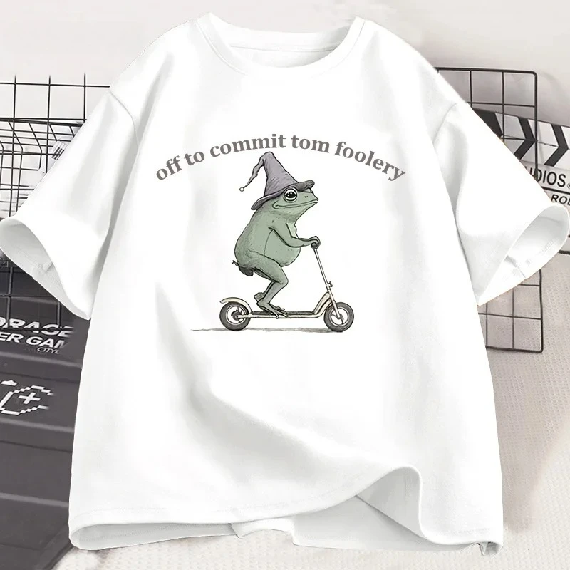 

Off To Commit Tom Foolery Frog T-shirt. Comfort Colors Funny Weirdcore Sayings Unique Tshirt Tee Adults Men Women Meme Graphic