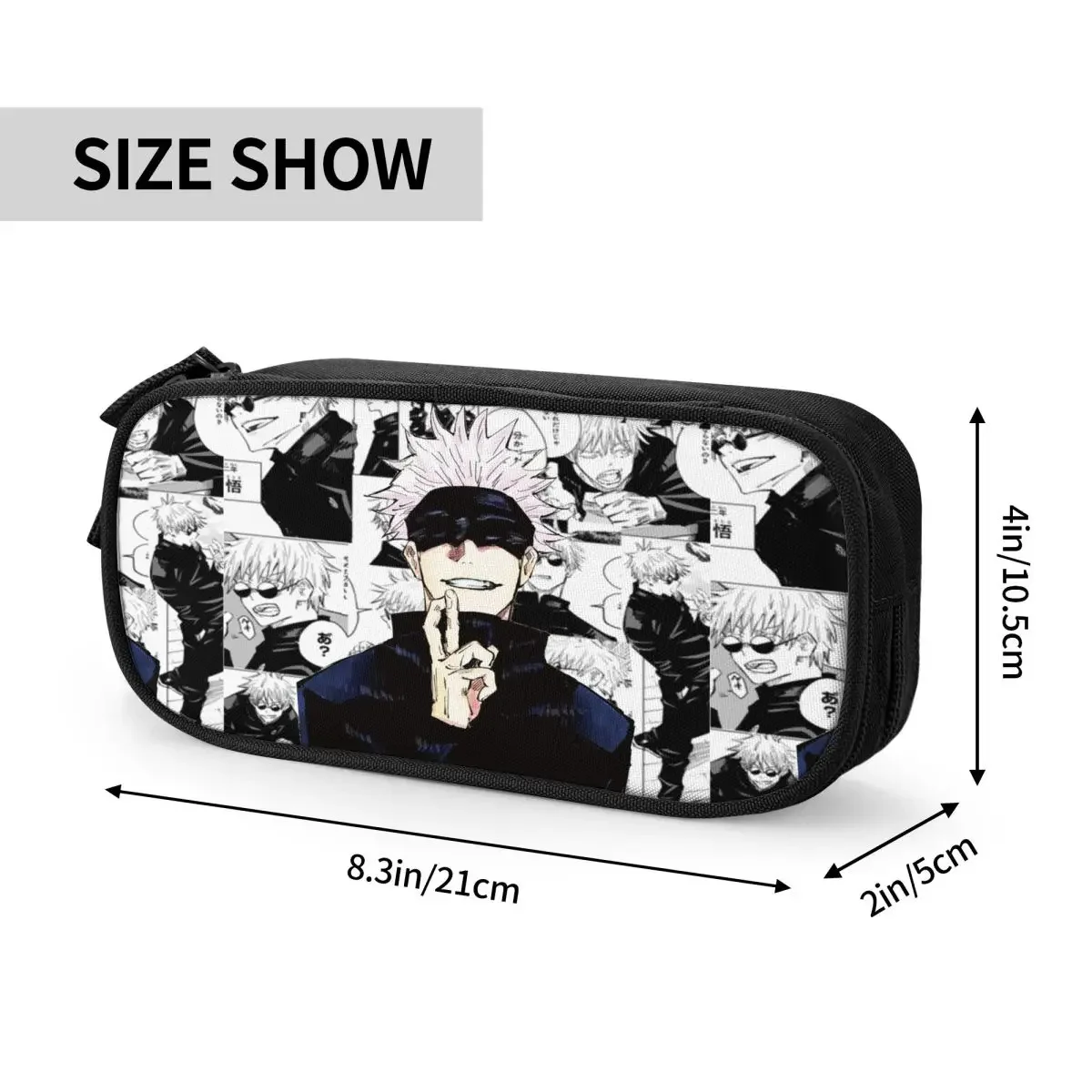 Gojo Satoru Collage Manga Pencil Cases Jujutsu Kaisen Anime Pen Bag Student Big Capacity Students School Cosmetic Pencil Pouch