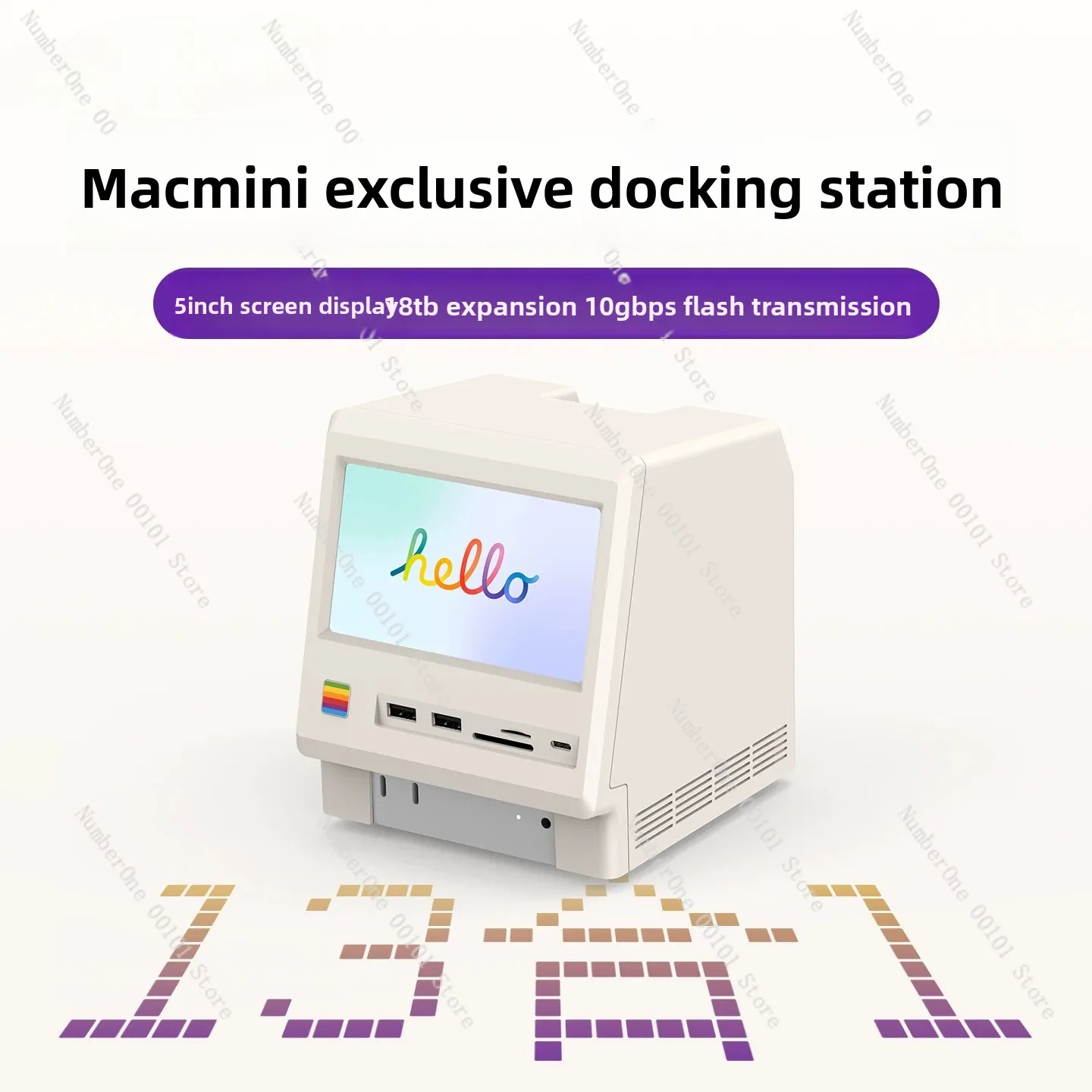 Retro macintosh hard drive enclosure docking station macmini m4 exclusive 80gbps compatible with thunderbolt 4/5