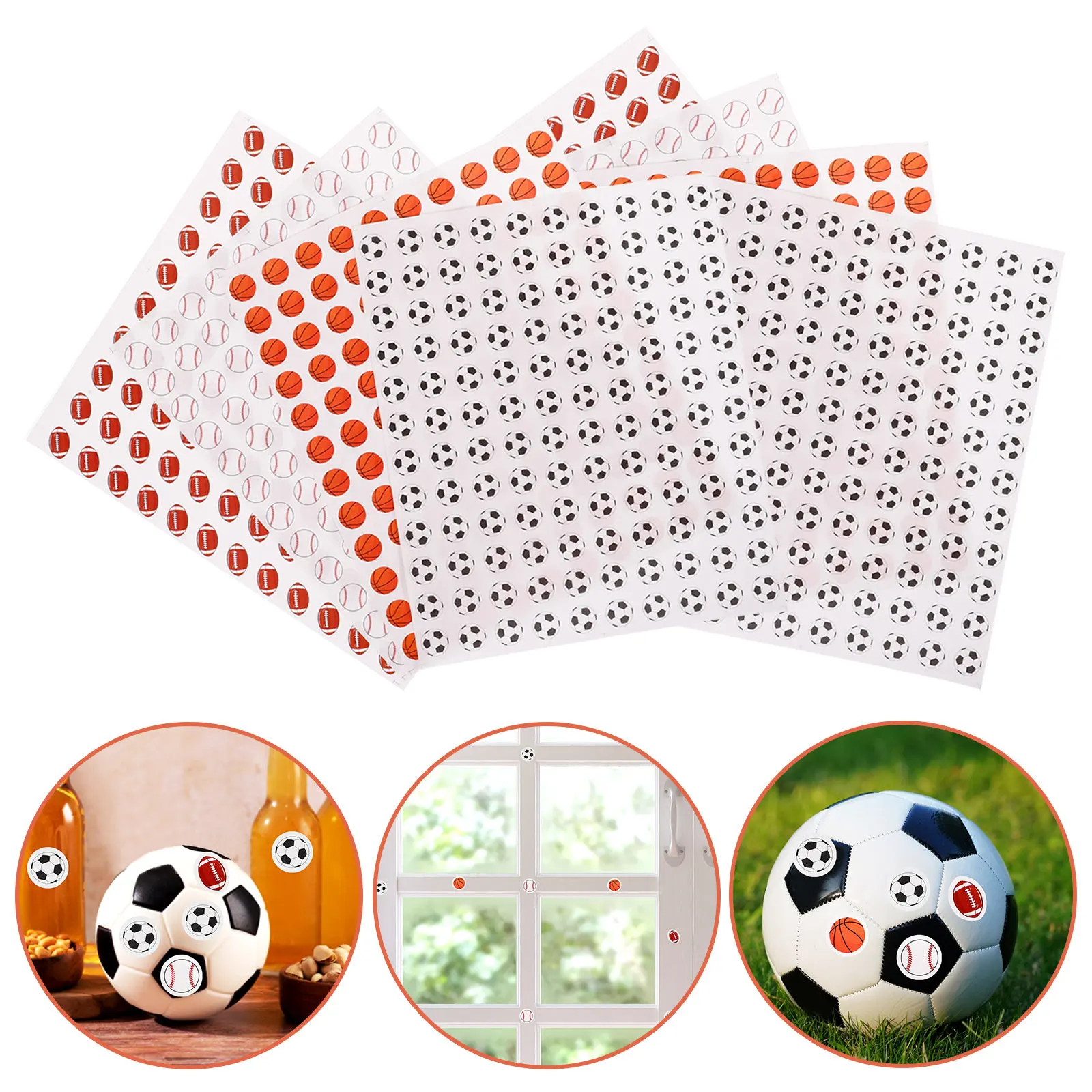 

20 Sheets Mini Basketball Stickers Football Cute Decorative Diy Soccer Decals Hockey Birthday Decorations