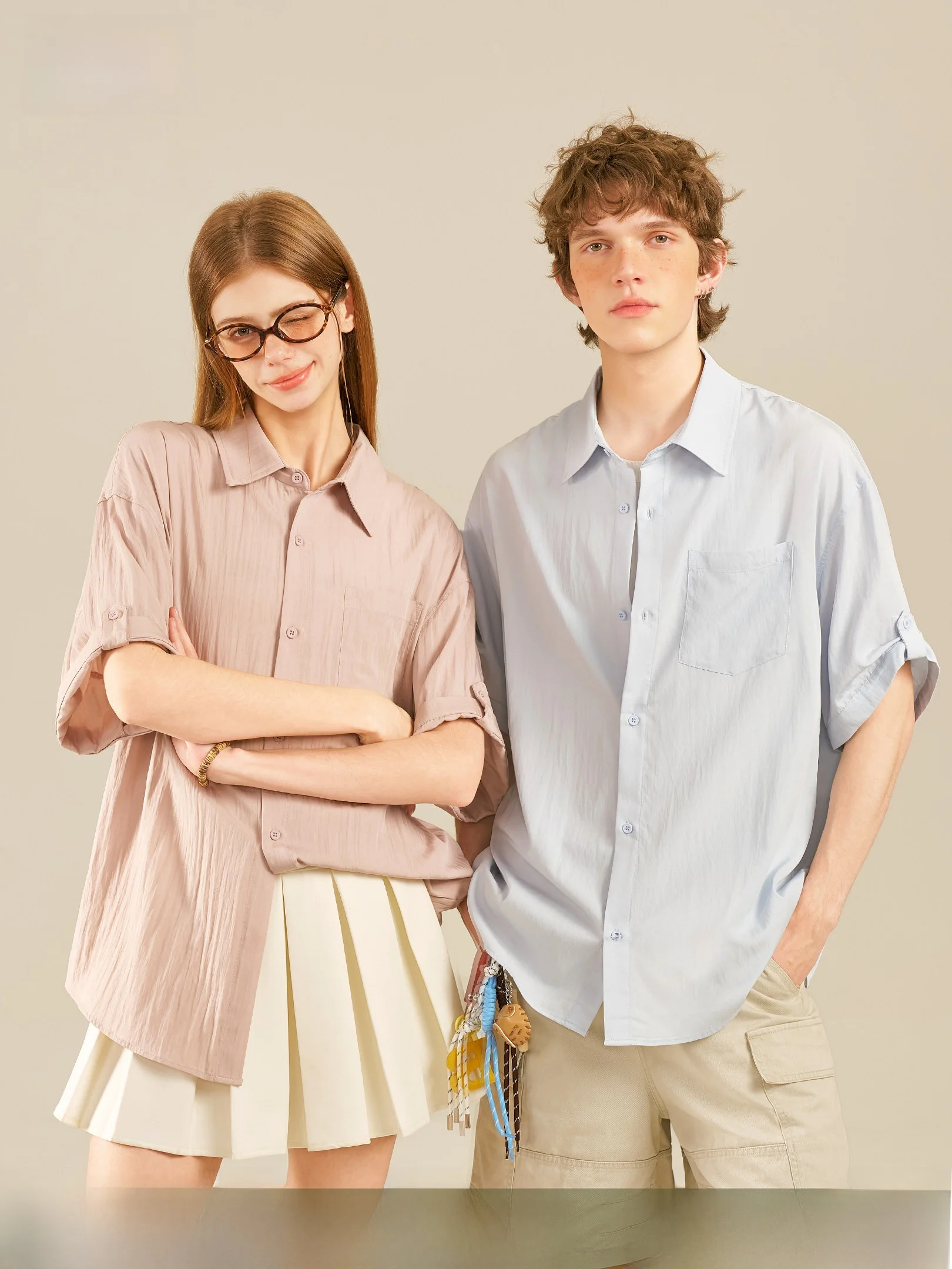 

Летняя дышащая повседневная рубашка Beetle Town с текстурой, свободного кроя, из льняной смеси, для мужчин и женщин, удобная, для пар