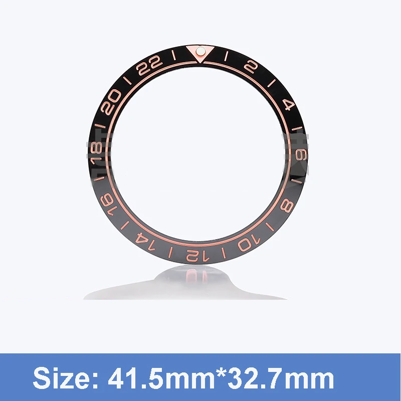 Neigter, 41,5 * 32,7 mm großer, keramischer, leuchtender Lünettenring mit Einlegearbeit für Seamaster 600 Uhrenzubehör – Detail 9