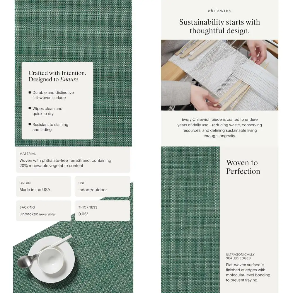 

Набор из 4-х плейсматов с узором в виде плюща - Прочные текстильные изделия для дома и улицы - Прямоугольные, 19 x 14 дюймов