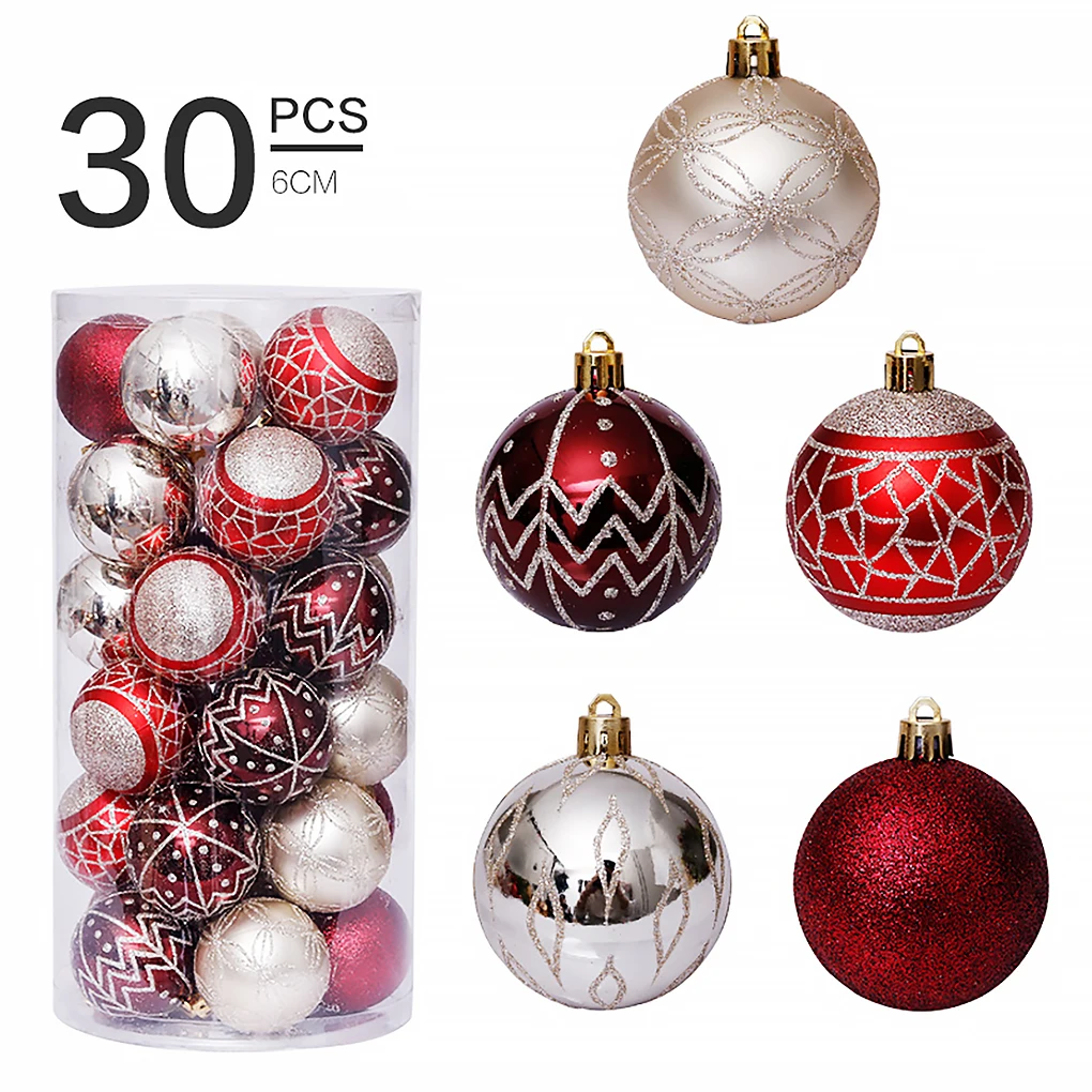 

30Pcs Christmas Balls Plastic Colorful Special-shaped Hanging Ball Decorations Baubles Holiday Home Party Market