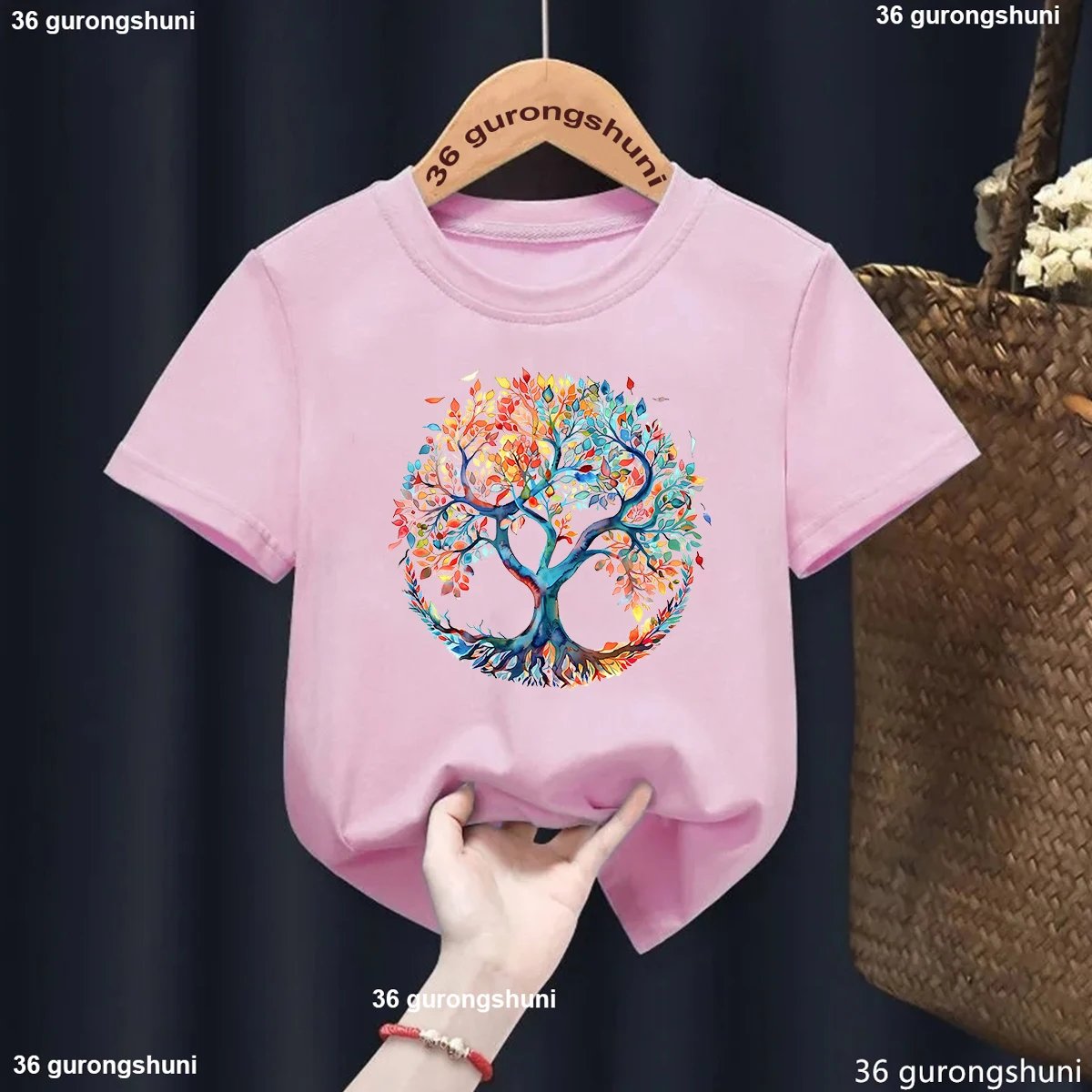 Tree Of Life Tshirt Cute Girls Tshirt Fashion Summer Kids Tshirt Give Children Birthday Gifts With Shirts Funny Baby Tshirt Tops