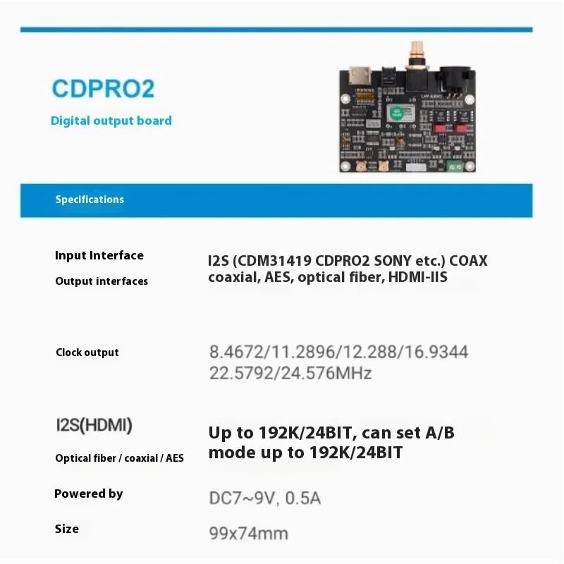 Nv archer cdpro2 cdm3/4/9 Plattenspieler digitale Ausgangs karte iis zu koaxialen i2s spdif pll Uhr