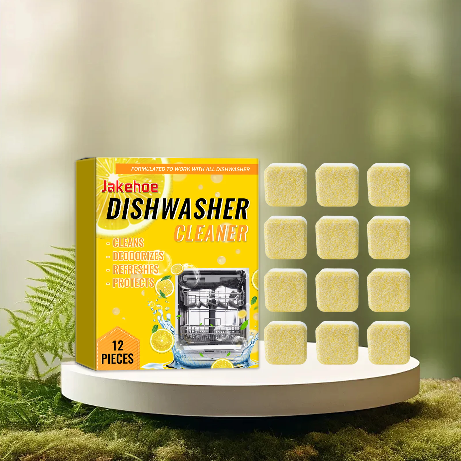 

JOKEHOE Dishwasher Cleaner Strong Oil Stain Dirt Grease Removal Deeply Clean Descaling Detergent Tablets Kitchen Cleaning Tools