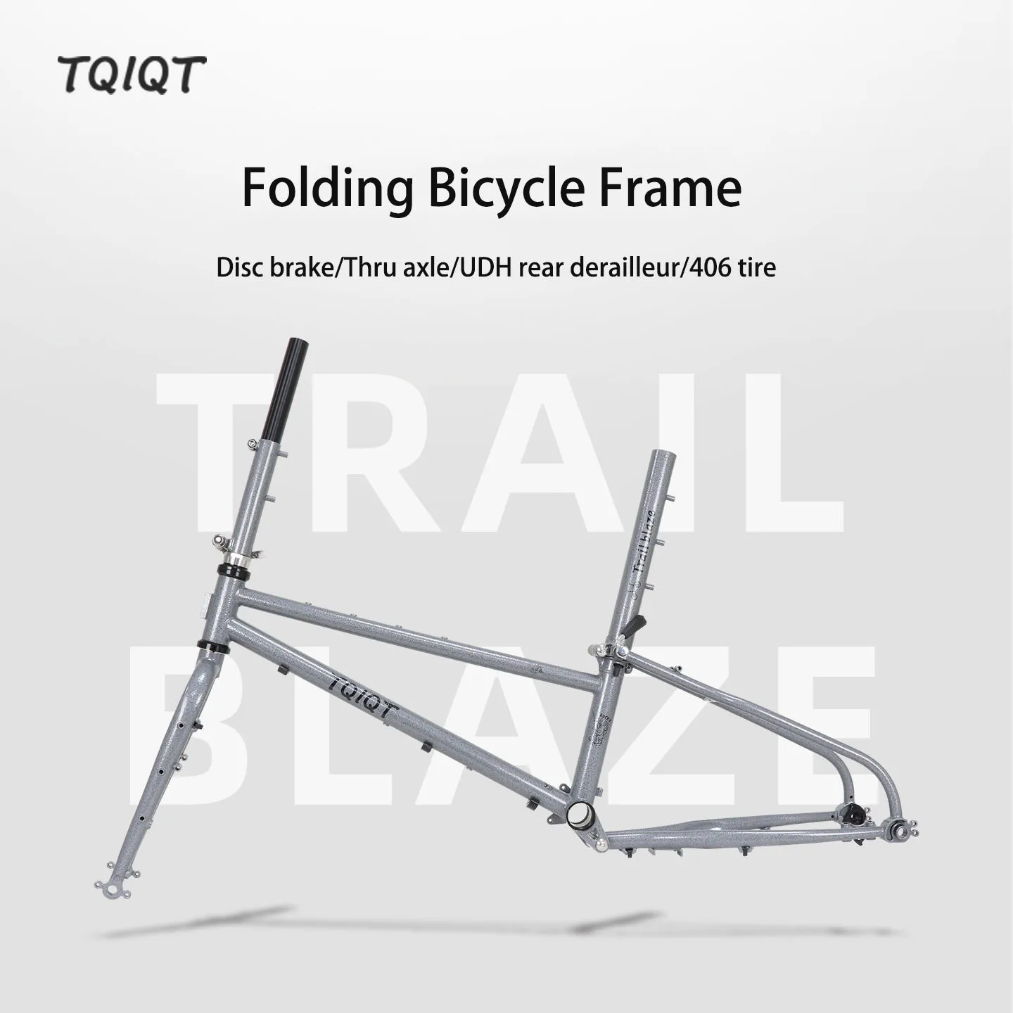 

Folding+ Bike Frame Disc Brake Thru Axle ,UDH Rear Derailleur,406 Wide Tire ,Off-road Portable Small-wheel Bicycle Frame