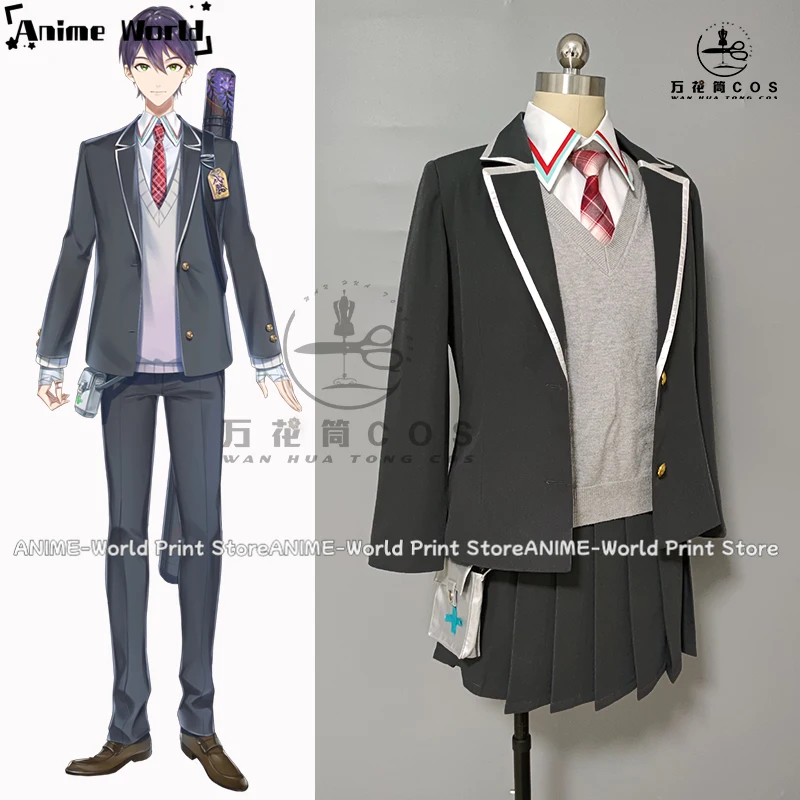 Costume de Cosplay Anime Kenmochi Toya de Toutes Tailles, Manteau, Chemise, Gilet, Jupe, Cravate, pour Halloween, pour Homme et Femme