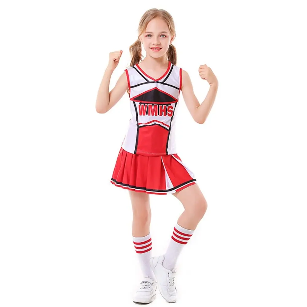 Disfraces de animadora para niñas, uniforme de animadora con pompones, disfraces de animadora para niños, disfraces de Halloween