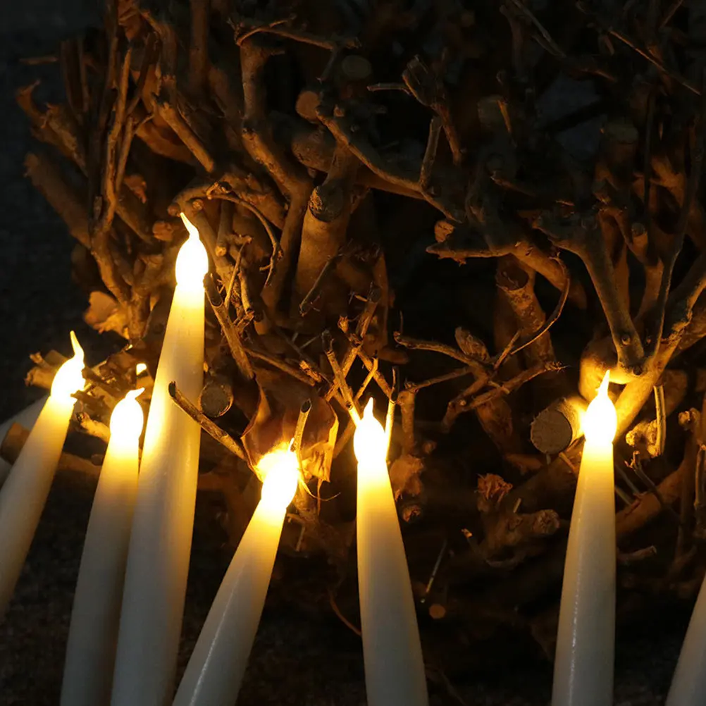 6 قطعة LED الإلكترونية C les الدافئة الأبيض القطب الطويل عيد الميلاد ديكور لوازم الحفلات قاعدة مستقرة سطح المكتب مذكرة إضاءة عيد الميلاد #3