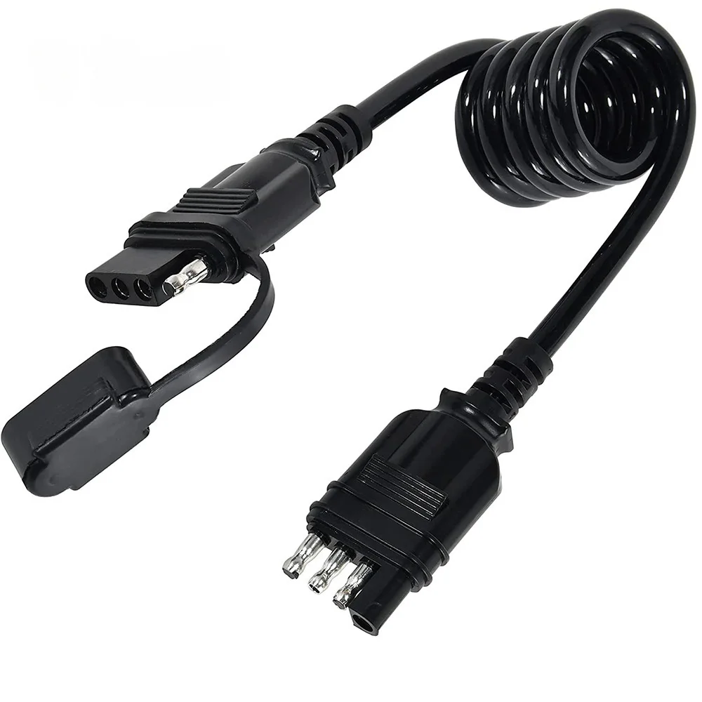 4pin 3 Voet Aanhangwagen Veerdraad Plug Verlengingsadapter Mannelijke Vrouwelijke Connector 12V