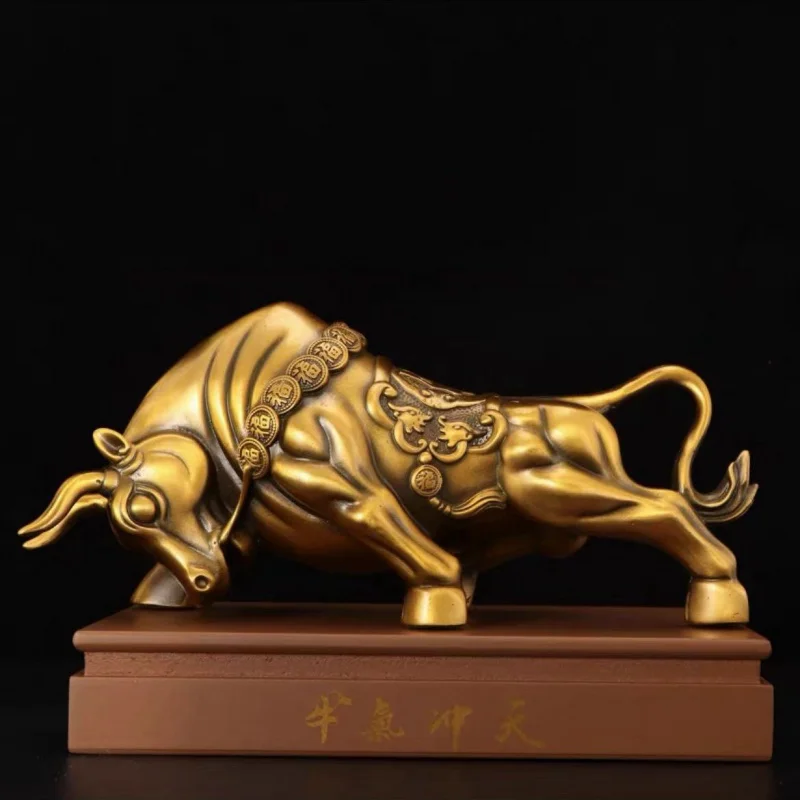 Topnew Decoration Fu Niu Wall Street Jinniu Chinese Zodiac Cow Arrogant Home Living Room Office Decorations Decoration