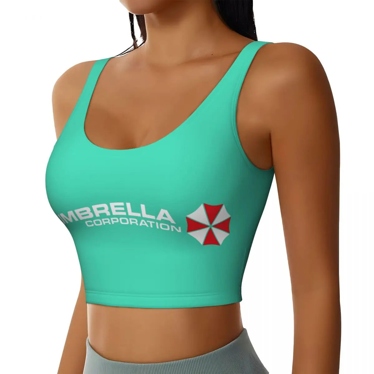 Custom Umbrella Corporation Workout Crop Tank Tops Women's Seamless Video Game Yoga Running Sports Bras