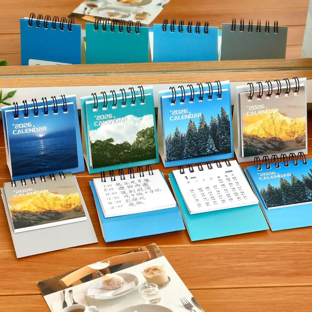 

Creative 2026 Desk Calendar To Do List Landscape Schedule Planner Mini Calendar Office Stationery