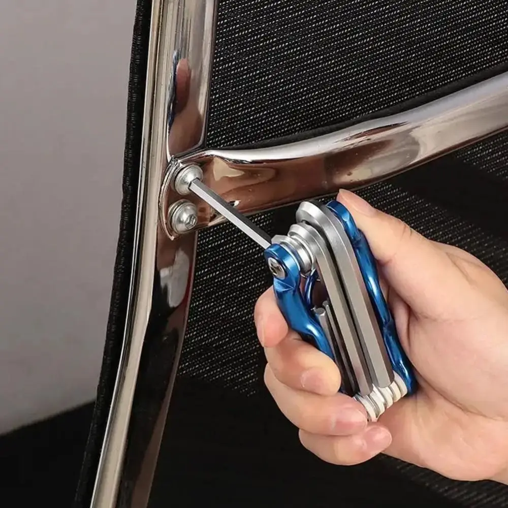 

Metal Handle Portable Folding Hex Wrench Screwdriver Wrench Torx Hexagonal Spanner Multifunctional 8 in 1 Hex Key