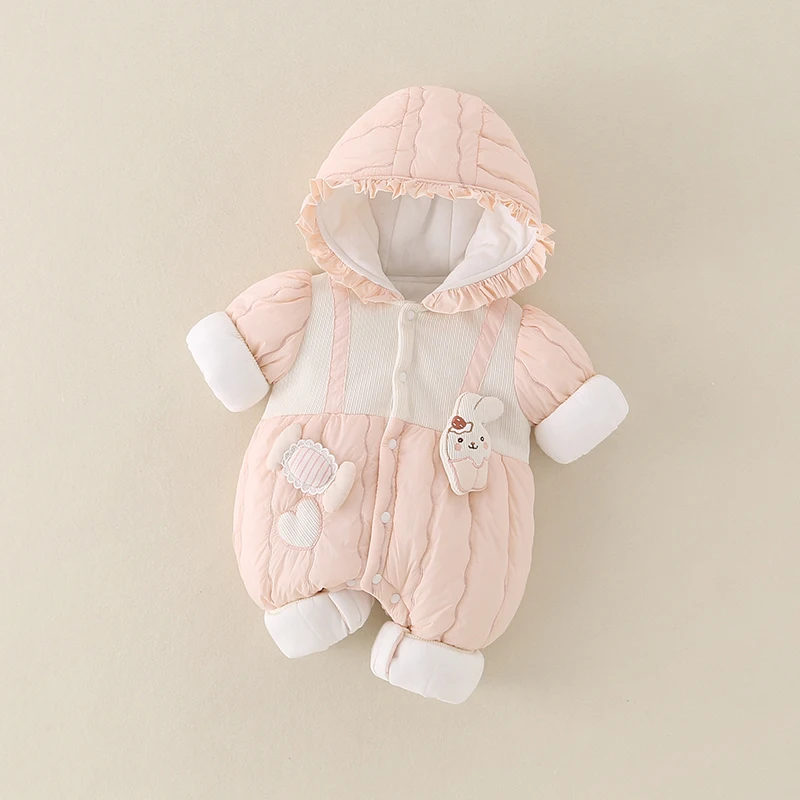 Entzückendes Prinzessinnen-Outfit, Baumwoll-Rer-Anzug für Babys, Herbst-Winter-Kleidung, hohe Taille, lange Hosen, Baumwollstoff