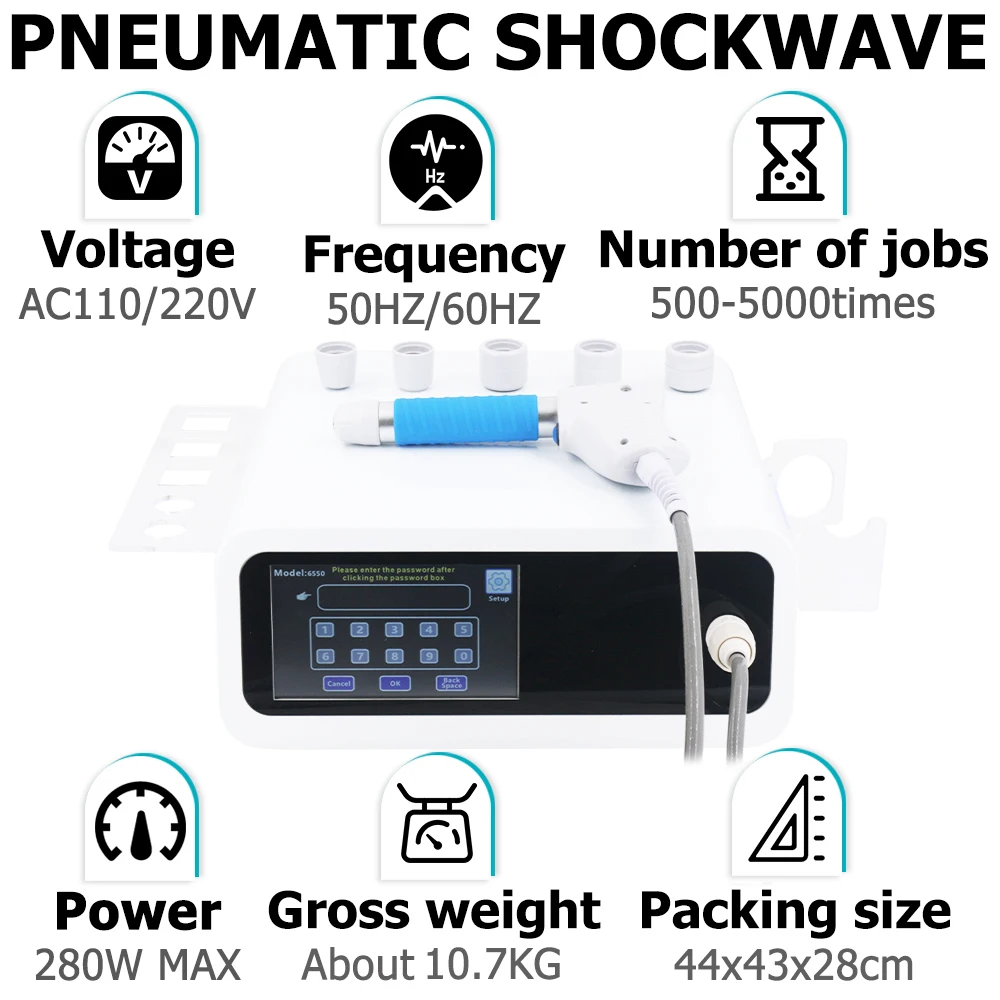 8Bar Pneumatic Shockwave Machine For ED Treatment Professional Shock Wave Therapy Machine Body Relax Massager Relieve Pain