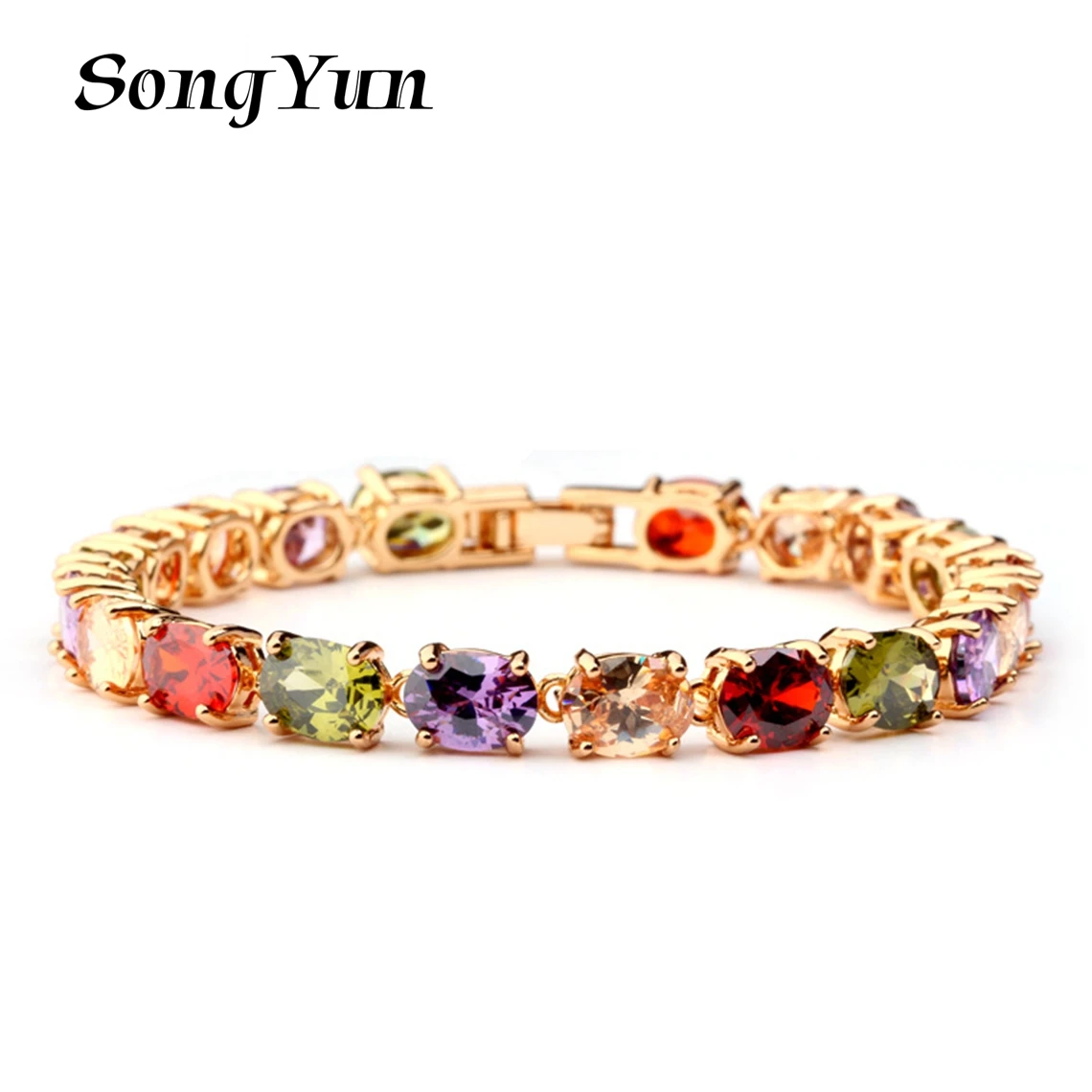 

Ювелирный бренд SongYun: браслет MHT с цветными цирконами, латунный браслет с кристаллами, корейская версия первого женского украшения.