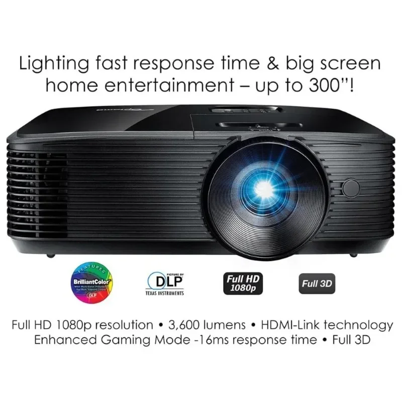 HD146X Portable Smart Projector 1080P 3600 Lumens 15000 Hours DLP 4K Max Resolution Full 3D Pico For Home Theater Meeting