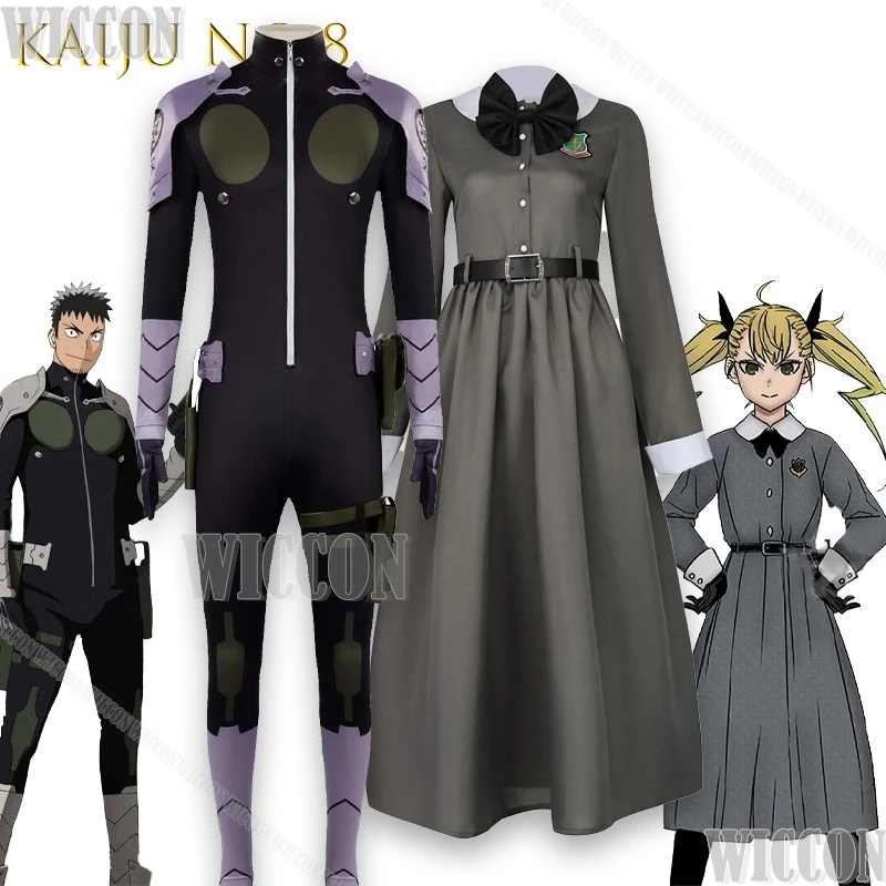 

Kaiju аниме Hosaka Soshiro косплей No 8 черная командная форма персонаж наряд для ролевых игр Kikoru Shinomiya Хэллоуин Comic Con костюм