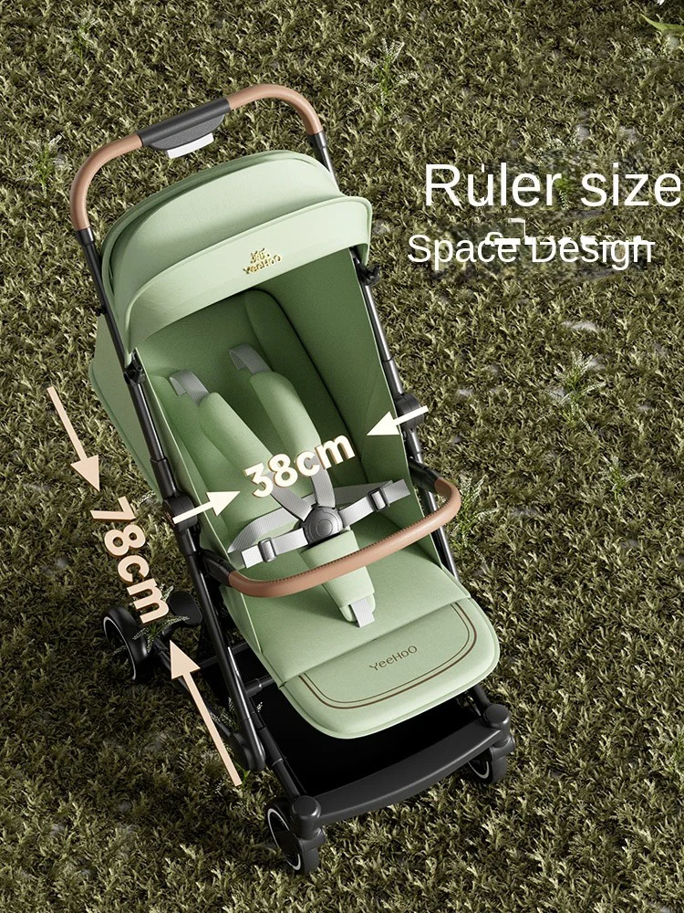 Carrinho de viagem leve para bebê, reclinável e sentado, assento grande, proteção integrada para coluna, carrinho de bolso,