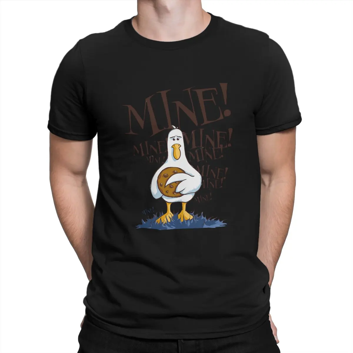 Men's T-Shirt Seagull Vs Cookie Classic Fashion Pure Cotton Tee Shirt Short Disney Finding Nemo Film T Shirts Tops Printing