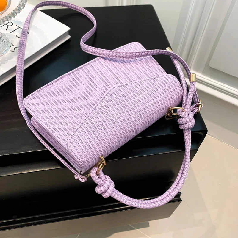 Minimalist Small Square Bag for Women Summer New Fashionable Solid Color Shoulder Bag Casual Handbag Retro Crossbody Bag