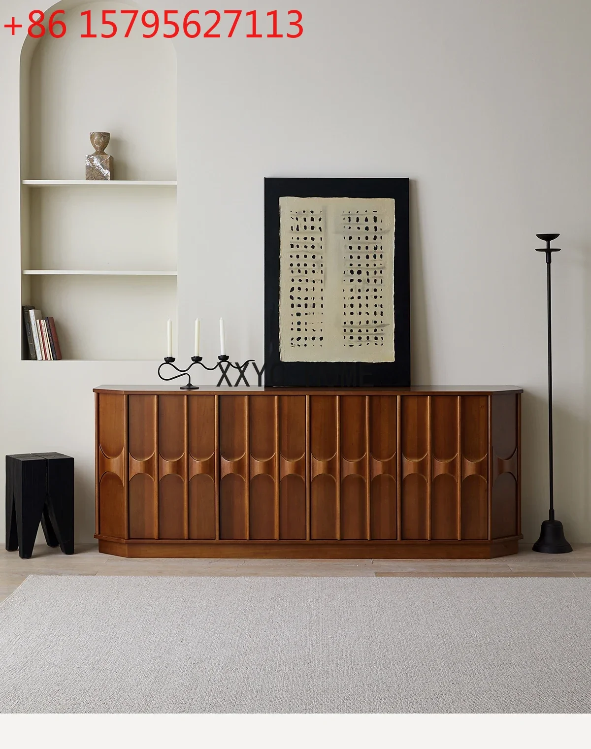 

Настенный шкаф из массива дерева для прихожей, гостиной или коридора