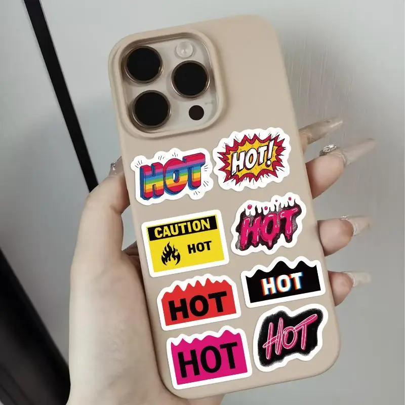 500Pcs/Roll Creative Hot Text Stickers Tear Resistant DIY Decals for Music Festival Carnival Home Window Wall Decor