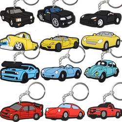 1pcs Vehicle Transportation Vehicles Keychains Boys Girls Car Keyrings Kids Colorful Key Chains Red Key Rings For Birthday Gifts