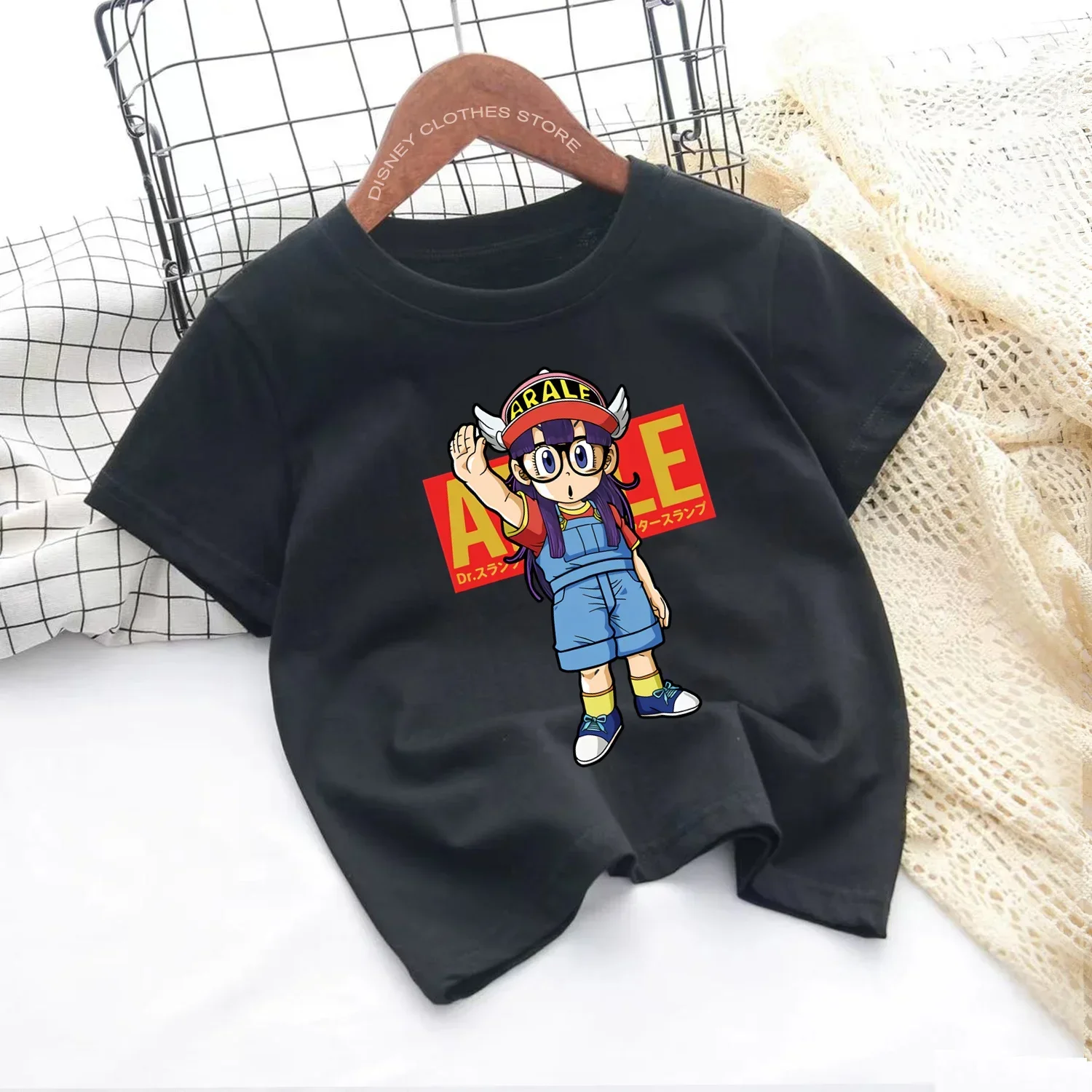 Summer casual 3T-14T cartoon anime fashion Arale Kids Pants T-shirt top New Kids T-shirt Short sleeve top and pants