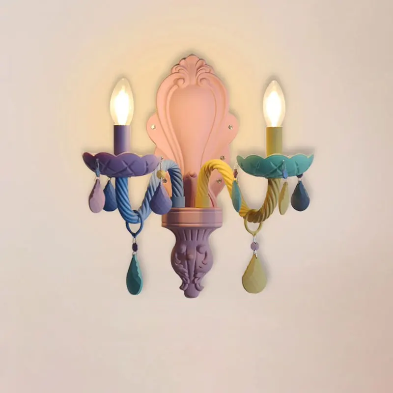 

Children's Room Wall Lamp Macaron Cartoon Warm Modern Simple Corridor Staircase Bedside Lamp Girl Led Room Eye Protection Lamp
