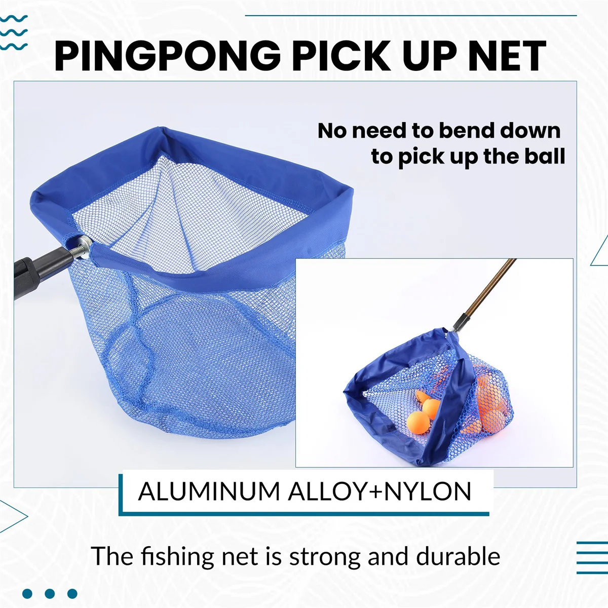 NN89R-red telescópico portátil para recoger pelotas de tenis de mesa, accesorios para recolección de pelotas de Ping Pong