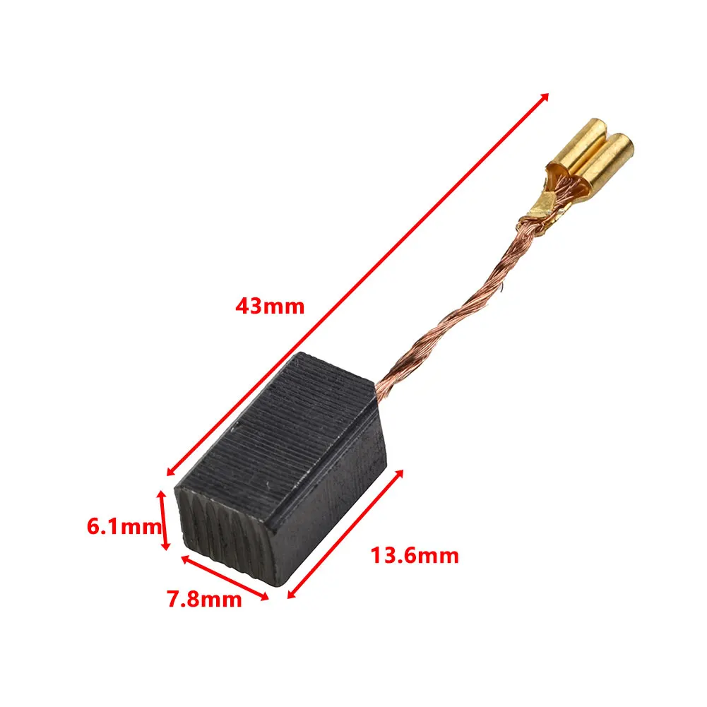 20pcs/set Graphite Motor Carbon Brushes For Electric Hammer Drill Angle Grinder Kits Fit Good Thermal Conductivity 6x8x14mm