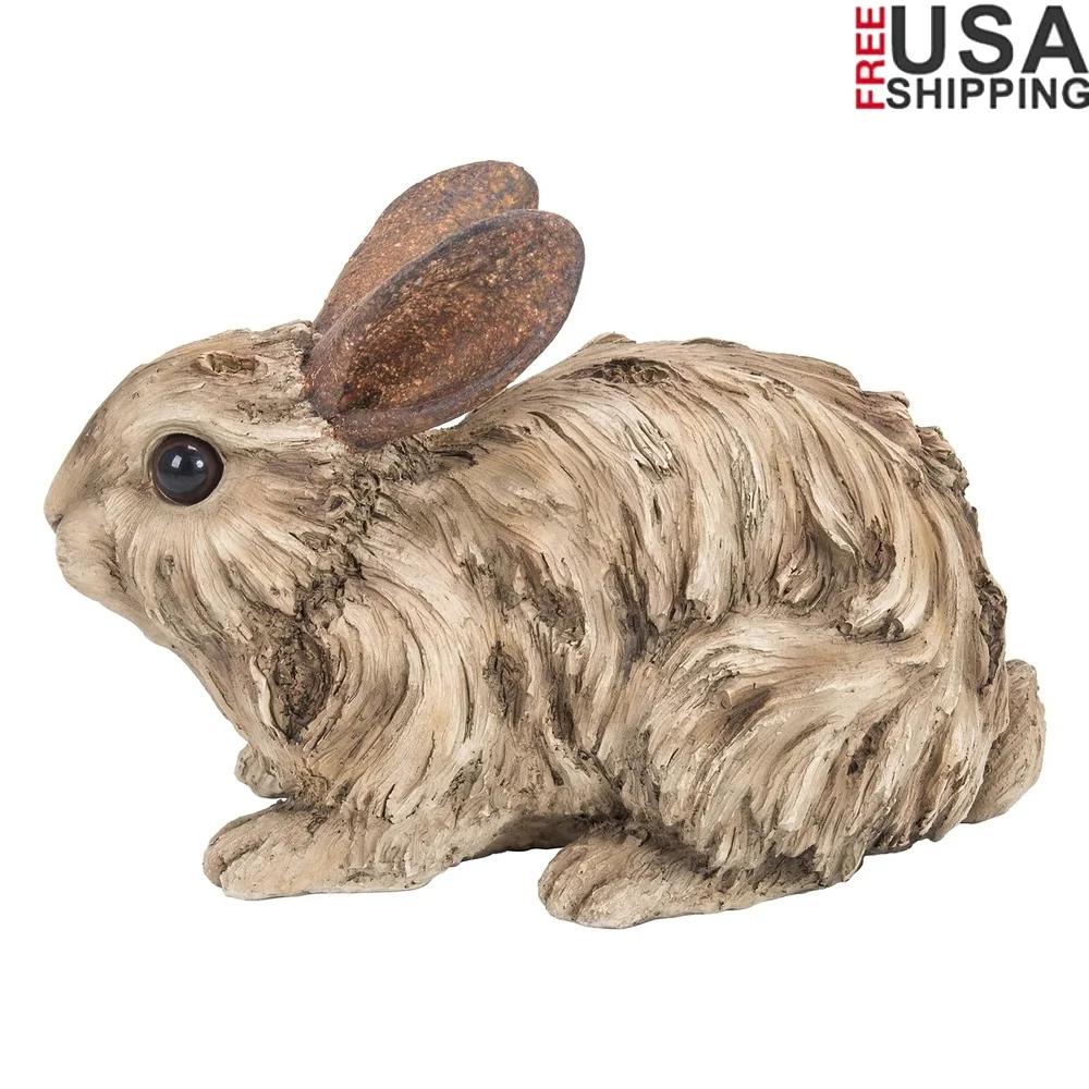 

Large Driftwood Rabbit Garden Statue Lightweight Durable Polyresin Intricate Detail Indoor Outdoor Weatherproof Quick Setup No