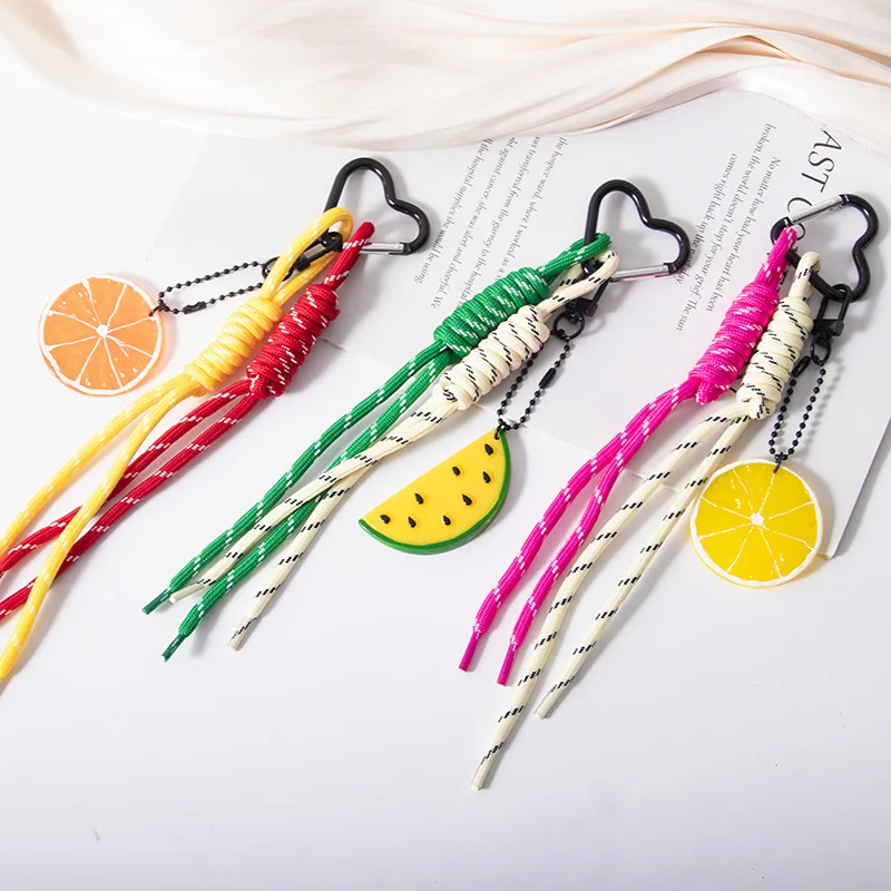 

Новая модная акриловая сумка для ломтиков фруктов, лимона и арбуза, подвесная универсальная подвеска, высококачественная тканая веревка, брелок для ключей, аксессуары для сумки