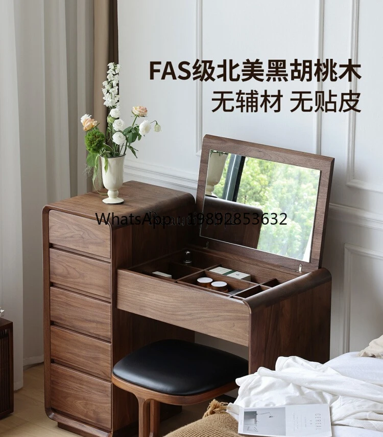 FF North American black walnut dresser solid wood new Chinese clamshell makeup table