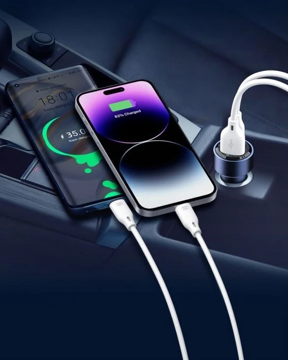 SUPER FAST CAR CHARGER USB-C TYPE C and USB QC PD 75 IN RECCI