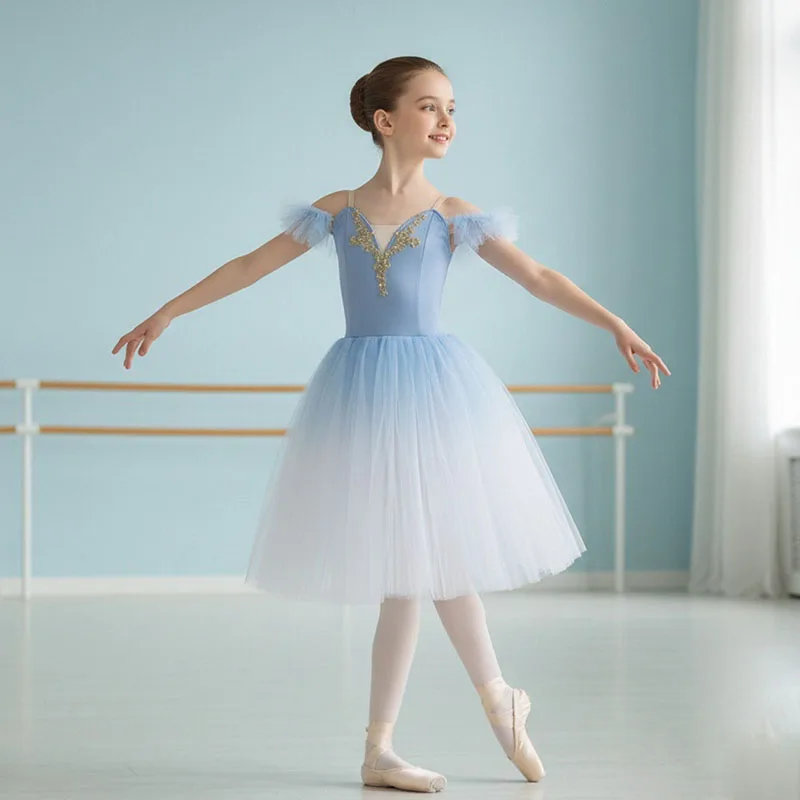 

Ballerina Costume for Girls Tutu Dress for Swan Lake Performances Adult Kids Dancewear