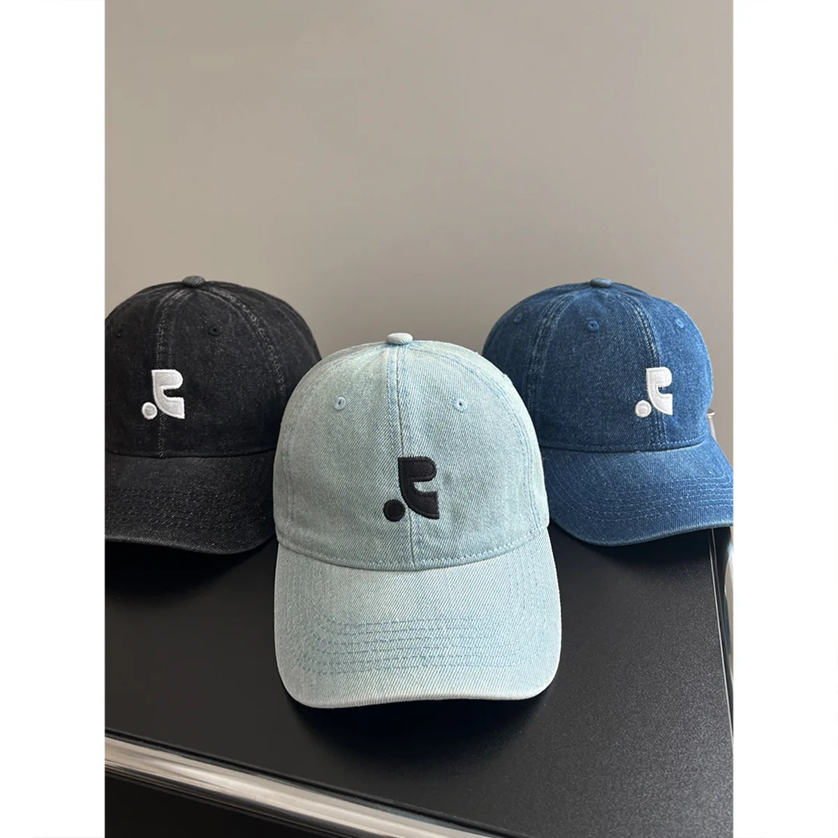 Casquette en jean délavé style vintage, visière bec de canard, calotte profonde, grande taille, casquette de baseball tendance pour couple